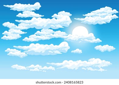 Sky Cloud-Hintergrunddesign-Illustration Vorlage Vektordekor-Banner und Poster