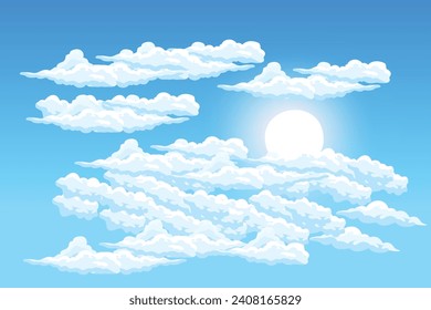 Sky Cloud Background Design Illustration Template Vector Decor Banner And Poster