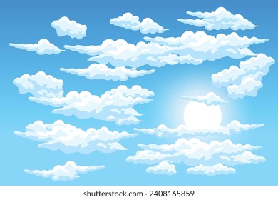Sky Cloud Background Design Illustration Template Vector Decor Banner And Poster