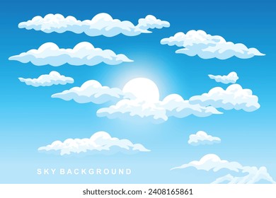 Sky Cloud-Hintergrunddesign-Illustration Vorlage Vektordekor-Banner und Poster
