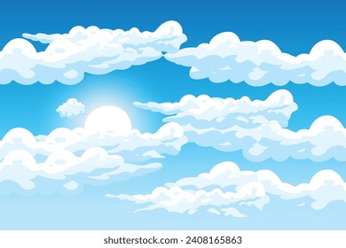 Sky Cloud Background Design Illustration Template Vector Decor Banner And Poster