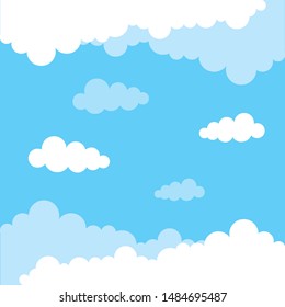 Sky with cloud background template illustration vector