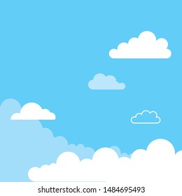 Sky with cloud background template illustration vector