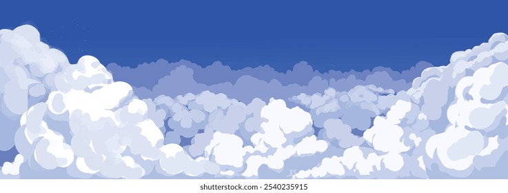 sky cloud background vector anime sun blue cartoon heaven cloudy landscape abstract summer white gradient sunset scene art flat color design air night game sunrise beautiful nature space style spring 