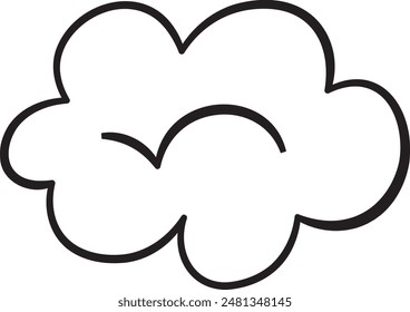 Sky Cloud Doodle Vector Illustration