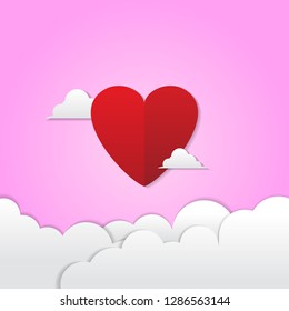 sky cloud heart love simple illustration icon