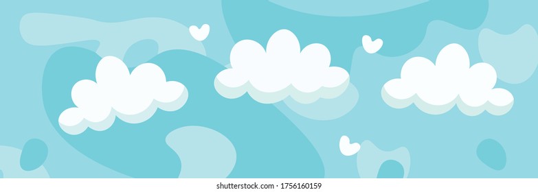 
sky and cloud on sky clipart with hearts