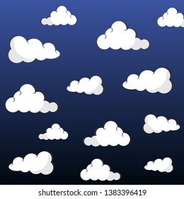 sky cloud pattern with stars vector Design