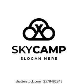 Sky Cloud Tent Camping Logo Design