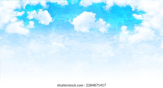 Sky cloud watercolor summer background