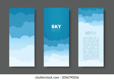 Banner de fondo de Sky y Clouds. ilustración vectorial