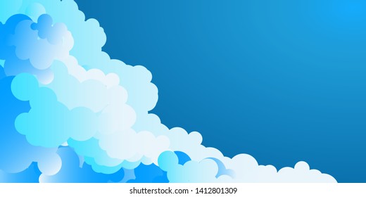 Sky and Clouds Background. can use for, poster, flyers, postcards, web banners. Cartoon style. Isolated Object. Vector illustration.
