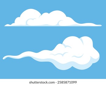 Sky and clouds background, clouds cartoon style