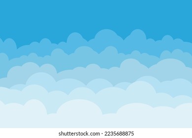 Sky and Clouds Background. Céu e Nuvens Fundo. Design elegante com um cartaz plano, folhetos, cartões postais, banners web. Objeto Isolado. Ilustração vetorial.