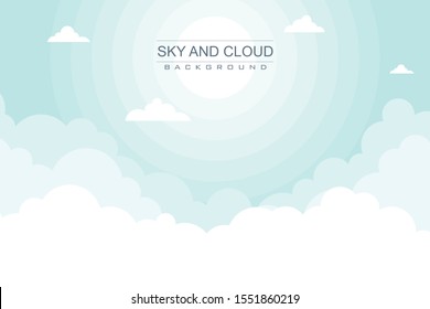 Sky and Clouds Background, with flat design, clean, fresh, stylish and modern design, suitable for poster, flyers, postcards, web banners and other.