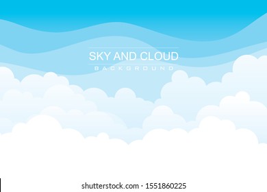 Sky and Clouds Background, with flat design, clean, fresh, stylish and modern design, suitable for poster, flyers, postcards, web banners and other.