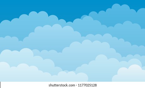 Sky and Clouds Background. Stylish design with a flat poster, flyers, postcards, web banners. Isolated Object. Vector illustration.