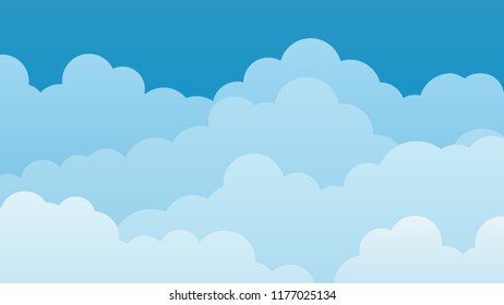 Sky and Clouds Background. Stylish design with a flat poster, flyers, postcards, web banners. Isolated Object. Vector illustration.