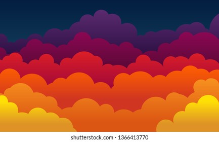 Sky and Clouds Background. Stylish design with a flat poster, flyers, postcards, web banners. Isolated Object. Vector illustration.