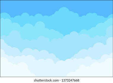 Fondo de cielo y nubes. Diseño elegante con póster plano, volantes, postales, banners web. Objeto aislado. Ilustración del vector