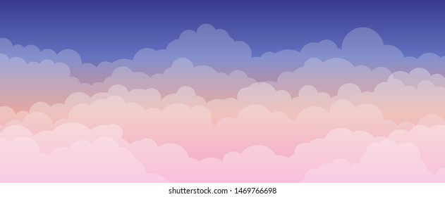 Sky and Clouds Background. Stylish design with a flat poster, flyers, postcards, web banners. Isolated Object. Vector illustration.