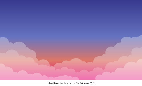 Sky and Clouds Background. Stylish design with a flat poster, flyers, postcards, web banners. Isolated Object. Vector illustration.