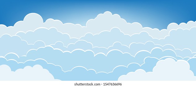 Sky and Clouds Background. Stylish design with a flat poster, flyers, postcards, web banners. Isolated Object. Vector illustration.