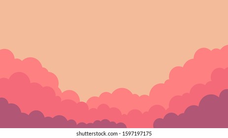 Sky and Clouds Background. Stylish design with a flat poster, flyers, postcards, web banners. Isolated Object. Vector illustration.
