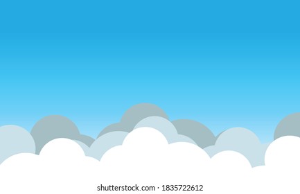 Hintergrund Himmel und Wolken. Stilvolles Design mit einem Plakat, Flyer, Postkarten, Webbannern. Isoliertes Objekt. Vektorgrafik.