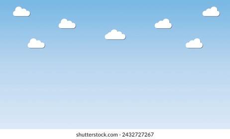 Sky and Clouds, Background. Stylish design with a flat, cartoon poster, flyers, 