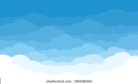 Sky And Clouds Background. Web Banners. Vector Illustration