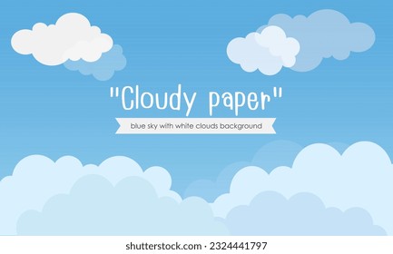 Sky and clouds, beautiful background. Modern design with flat, cartoon poster, flyer, postcard, web banner.