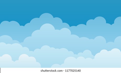 Sky and Clouds, Beautiful Background. Stylish design with a flat, cartoon poster, flyers, postcards, web banners. holiday mood, airy atmosphere. Isolated Object. Design Material. Vector illustration.