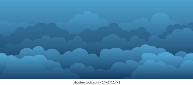 Sky and Clouds, Beautiful Background. Stylish design with a flat, cartoon poster, flyers, postcards, web banners. holiday mood, airy atmosphere. Isolated Object. Design Material. Vector illustration.