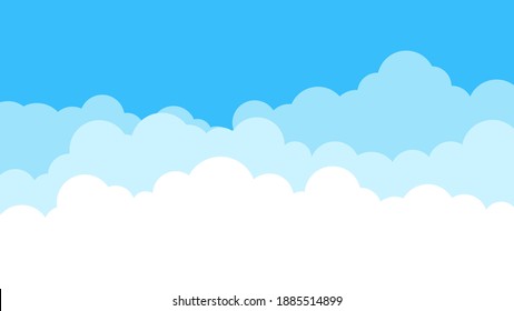 Cielo y nubes, bello fondo. Diseño elegante con un afiche plano, caricatura, volantes, postales, banners web. ambiente vacacional, ambiente aireado. Objeto aislado. Material de diseño. Ilustración vectorial.