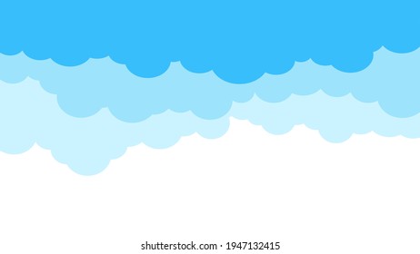 Cielo y nubes, bello fondo. Diseño elegante con un afiche plano, caricatura, volantes, postales, banners web. ambiente vacacional, ambiente aireado. Objeto aislado. Material de diseño. Ilustración vectorial.