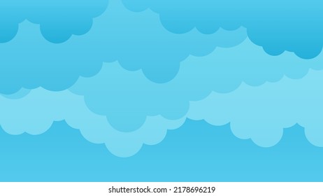 Sky and Clouds, Beautiful Background. Stylish design with a flat, cartoon poster, flyers, postcards, web banners. holiday mood, airy atmosphere. Isolated Object. Design Material. Vector illustration.
