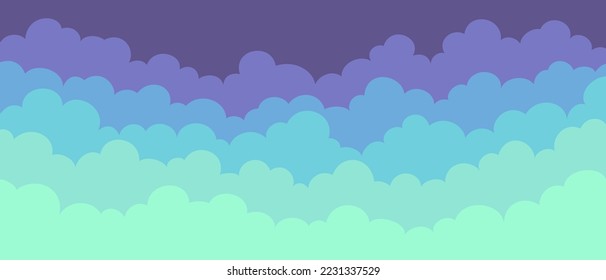 Cielo y nubes, bello fondo. Diseño elegante con un afiche plano, caricatura, volantes, postales, banners web. ambiente vacacional, ambiente aireado. De Tamaño Ultra Grande. Material de diseño. Ilustración vectorial.