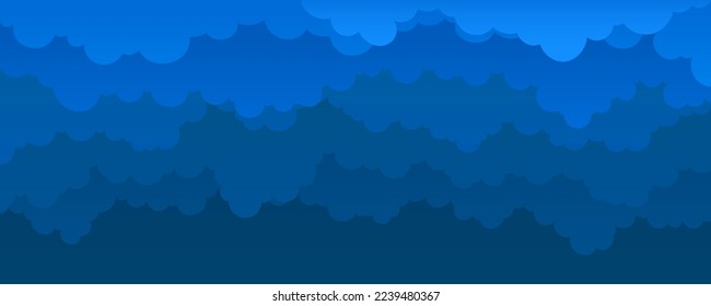 Sky and Clouds, Beautiful Background. Stylish design with a flat, cartoon poster, flyers, postcards, web banners. holiday mood, airy atmosphere. Isolated Object. Design Material. Vector illustration.