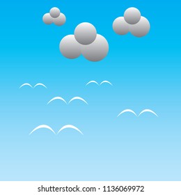 Sky clouds birds