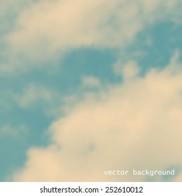 Sky with clouds. Blurred vector background.