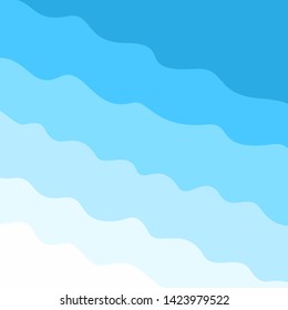 Sky and clouds. Cartoon cloudy background. Heaven scene with blue sky and white cloud. Vector template illustration 