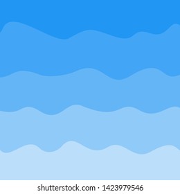 Sky and clouds. Cartoon cloudy background. Heaven scene with blue sky and white cloud. Vector template illustration 