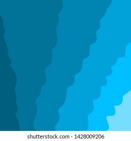 Sky and clouds. Cartoon cloudy background. Heaven scene with blue sky and white cloud. Vector template illustration 