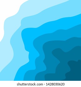 Sky and clouds. Cartoon cloudy background. Heaven scene with blue sky and white cloud. Vector template illustration 