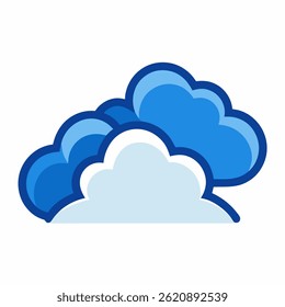 Céu nuvens ícone colorido vetor no fundo branco