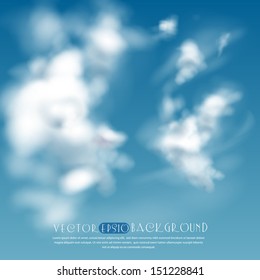 The sky with clouds.The illustration contains transparency and effects. EPS10