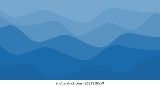 Cielo con la ilustración de las nubes en estilo plano. Cielo y fondo de nubes. Ilustración de dibujos animados de Vector nublado en color azul. Fondo de pantalla abstracto de Naturaleza.