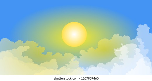 Sky and Clouds. Isolated Object. Airy design. Vector illustration. EPS 10