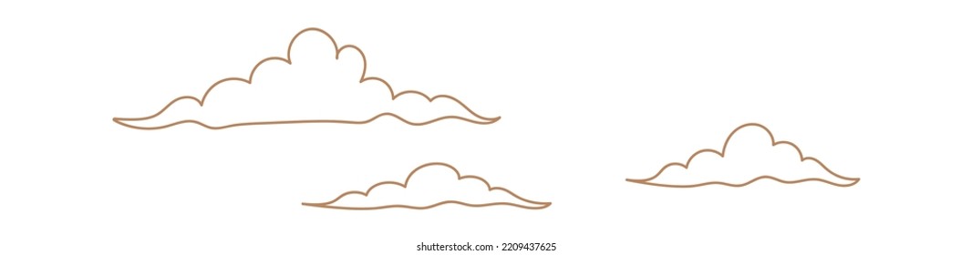 Sky clouds landscape lined illustration